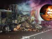 Un camió en flames al Vendrell talla completament l’AP-7