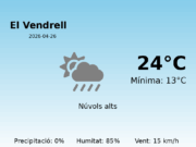 AEMET: El temps per a El Vendrell – 26 de Abril de 2026