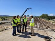 Avanç de les obres d’ampliació del pont sobre el riu Sec entre Benissanet i Móra d’Ebre