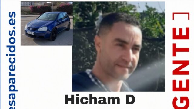 Imatge del Hicham i el seu Volkswagen Golf blau (SOS Desaparecidos)